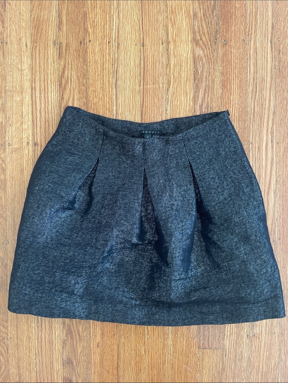 Vintage Theory Black/charcoal Pleated Mini Skirt
